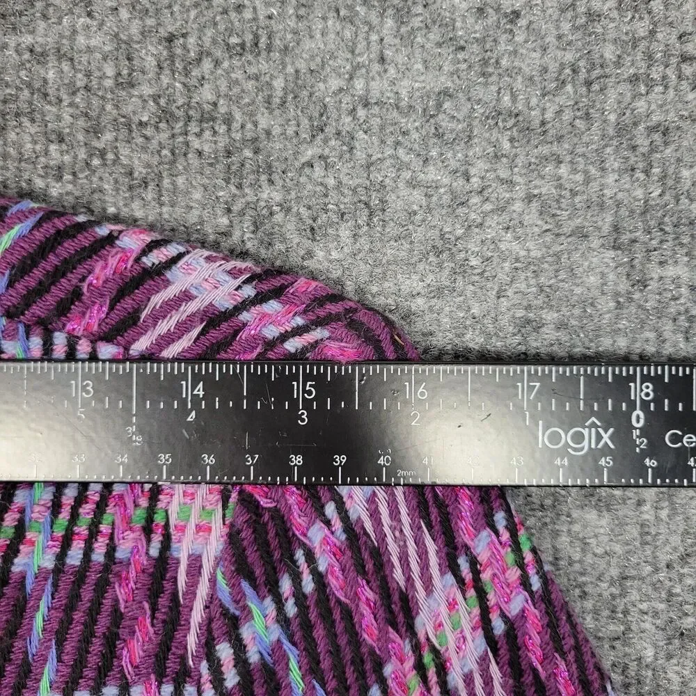 KATE SPADE Purple Plaid Tweed Jacket Office Preppy Clueless Academia SIZE 6